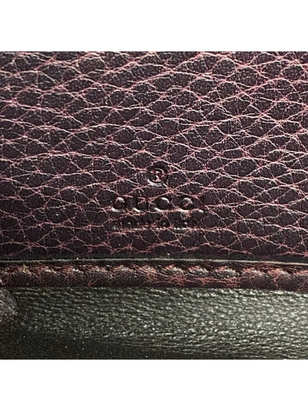 Gucci Wallet Bamboo Diamante Canvas Beige Bordeaux Champagne Gold - Picture 4 of 9